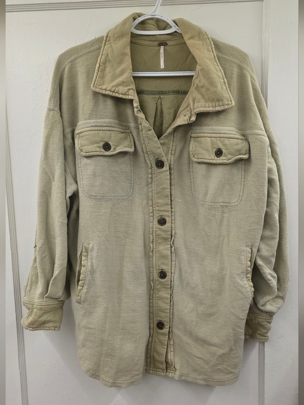 Free People Sierra Oversized Shirt Jacket Shacket Sage Green Size Small